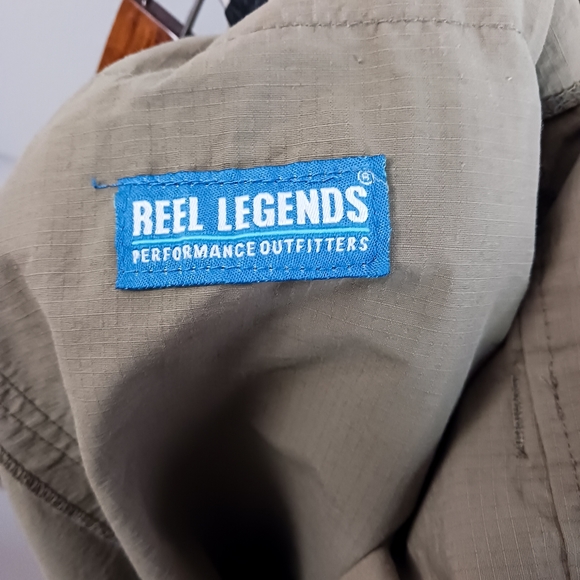 Reel Legends Cargo Fishing Shorts Size XL Beige Elastic Waist Cotton Blend - Picture 10 of 10